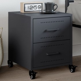 Mesita de noche acero gris antracita 36x39x43,5 cm de , Mesitas de noche - Ref: Foro24-846630, Precio: 55,13 €, Descuento: %