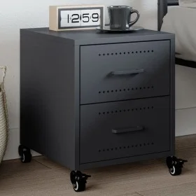 Mesita de noche acero gris antracita 36x39x43,5 cm de , Mesitas de noche - Ref: Foro24-846630, Precio: 54,60 €, Descuento: %