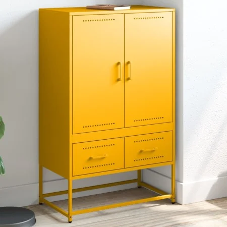 Aparador de acero laminado en frío amarillo 68x39x111,5 cm de , Aparadores - Ref: Foro24-846611, Precio: 151,14 €, Descuento: %