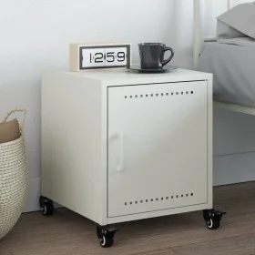 White steel bedside table 36x39x43.5 cm by , Nightstands - Ref: Foro24-846624, Price: 49,25 €, Discount: %