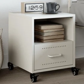Nachttisch aus weißem Stahl 36x39x43,5 cm von , Nachttische - Ref: Foro24-846714, Preis: 45,24 €, Rabatt: %