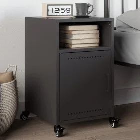 Black steel bedside table 36x39x59 cm by , Nightstands - Ref: Foro24-846716, Price: 49,72 €, Discount: %