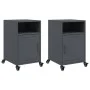 Bedside tables 2 units anthracite gray steel 36x39x59 cm by , Nightstands - Ref: Foro24-846721, Price: 82,67 €, Discount: %