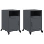 Mesitas de noche 2 unidades acero gris antracita 36x39x59 cm de , Mesitas de noche - Ref: Foro24-846721, Precio: 83,47 €, Des...