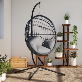 Soporte de silla colgante huevo acero gris antracita de , Balancines de jardín - Ref: Foro24-4007412, Precio: 132,54 €, Descu...