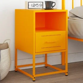 Mesita de noche acero amarillo mostaza 36x39x60,5 cm de , Mesitas de noche - Ref: Foro24-846560, Precio: 61,31 €, Descuento: %