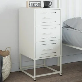 Mesita de noche acero blanco 36x39x78 cm de , Mesitas de noche - Ref: Foro24-846588, Precio: 65,46 €, Descuento: %