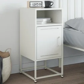Nachttisch aus weißem Stahl 36x39x78 cm von , Nachttische - Ref: Foro24-846576, Preis: 47,94 €, Rabatt: %