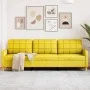 Sofá de 3 plazas de tela amarillo claro 210 cm de , Sofás - Ref: Foro24-4007419, Precio: 294,62 €, Descuento: %