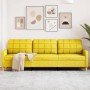 Sofá de 3 plazas de tela amarillo claro 210 cm de , Sofás - Ref: Foro24-4007419, Precio: 299,78 €, Descuento: %