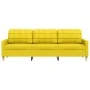 Sofá de 3 plazas de tela amarillo claro 210 cm de , Sofás - Ref: Foro24-4007419, Precio: 294,62 €, Descuento: %