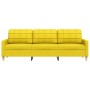 Sofá de 3 plazas de tela amarillo claro 210 cm de , Sofás - Ref: Foro24-4007419, Precio: 299,78 €, Descuento: %