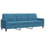 Sofá de 3 plazas terciopelo azul 210 cm de , Sofás - Ref: Foro24-4007653, Precio: 332,15 €, Descuento: %