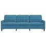 Sofá de 3 plazas terciopelo azul 210 cm de , Sofás - Ref: Foro24-4007653, Precio: 332,15 €, Descuento: %
