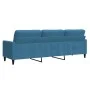 Sofá de 3 plazas terciopelo azul 210 cm de , Sofás - Ref: Foro24-4007653, Precio: 332,15 €, Descuento: %