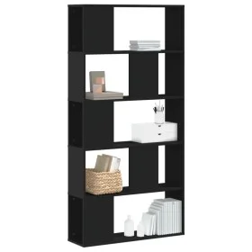 Librería 5 niveles madera ingeniería negra 80,5x23,5x162,5 cm de , Librerías y estanterías - Ref: Foro24-852772, Precio: 53,9...