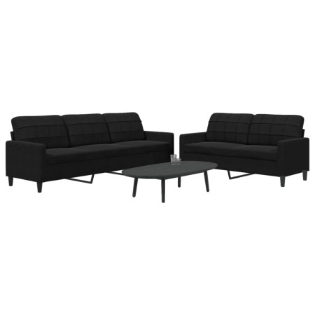 Juego de sofás con cojines 2 piezas terciopelo negro de , Sofás - Ref: Foro24-3278476, Precio: 471,95 €, Descuento: %