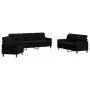 Juego de sofás con cojines 3 piezas terciopelo negro de , Sofás - Ref: Foro24-3278436, Precio: 655,14 €, Descuento: %