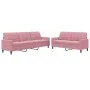 Juego de sofás con cojines 2 piezas terciopelo rosa de , Sofás - Ref: Foro24-3278474, Precio: 575,72 €, Descuento: %