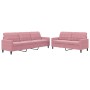 Juego de sofás con cojines 2 piezas terciopelo rosa de , Sofás - Ref: Foro24-3278474, Precio: 586,80 €, Descuento: %