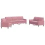 Set of sofas with 3 pink velvet cushions by , Sofas - Ref: Foro24-3278434, Price: 736,84 €, Discount: %