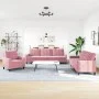 Set of sofas with 3 pink velvet cushions by , Sofas - Ref: Foro24-3278434, Price: 736,84 €, Discount: %