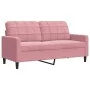 Set of sofas with 3 pink velvet cushions by , Sofas - Ref: Foro24-3278434, Price: 736,84 €, Discount: %