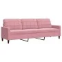 Set of sofas with 3 pink velvet cushions by , Sofas - Ref: Foro24-3278434, Price: 736,84 €, Discount: %