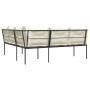Sofá de jardín con cojines forma de L acero y textileno negro de , Sofás de exterior - Ref: Foro24-4008109, Precio: 344,64 €,...