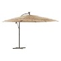Sombrilla de jardín con LEDs poste acero marrón 290x290x238 cm de , Sombrillas - Ref: Foro24-4005088, Precio: 200,74 €, Descu...