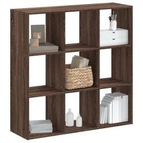 Estantería madera de ingeniería marrón roble 102x32x102 cm de , Librerías y estanterías - Ref: Foro24-852822, Precio: 86,81 €...