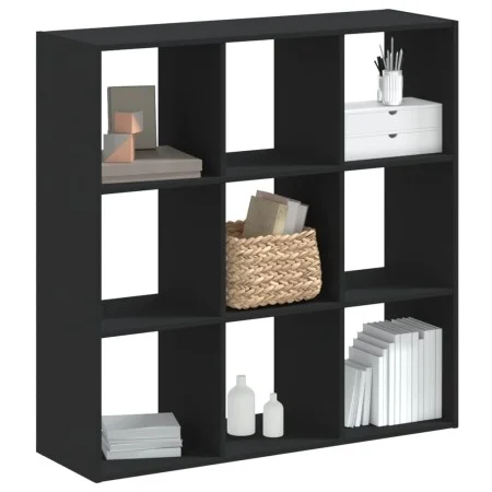 Estantería de madera de ingeniería negra 102x32x102 cm de , Librerías y estanterías - Ref: Foro24-852817, Precio: 91,36 €, De...
