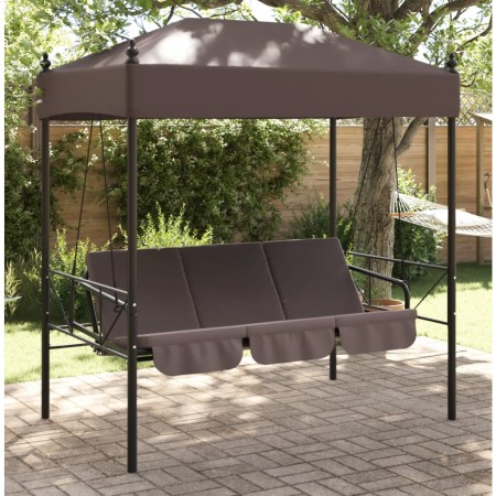 Banco columpio de jardín con toldo acero marrón café de , Balancines de jardín - Ref: Foro24-4008900, Precio: 241,29 €, Descu...