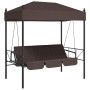 Banco columpio de jardín con toldo acero marrón café de , Balancines de jardín - Ref: Foro24-4008900, Precio: 241,29 €, Descu...