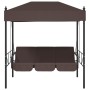 Banco columpio de jardín con toldo acero marrón café de , Balancines de jardín - Ref: Foro24-4008900, Precio: 241,29 €, Descu...