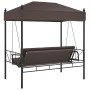 Banco columpio de jardín con toldo acero marrón café de , Balancines de jardín - Ref: Foro24-4008900, Precio: 241,29 €, Descu...