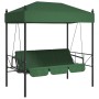 Banco columpio de jardín con toldo acero verde de , Balancines de jardín - Ref: Foro24-4008902, Precio: 241,29 €, Descuento: %