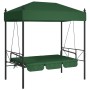 Banco columpio de jardín con toldo acero verde de , Balancines de jardín - Ref: Foro24-4008902, Precio: 241,29 €, Descuento: %