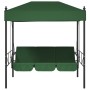 Banco columpio de jardín con toldo acero verde de , Balancines de jardín - Ref: Foro24-4008902, Precio: 241,29 €, Descuento: %