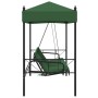 Banco columpio de jardín con toldo acero verde de , Balancines de jardín - Ref: Foro24-4008902, Precio: 241,29 €, Descuento: %