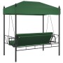Banco columpio de jardín con toldo acero verde de , Balancines de jardín - Ref: Foro24-4008902, Precio: 241,29 €, Descuento: %