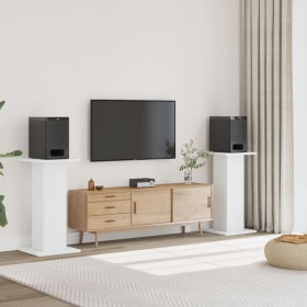 Soportes altavoces 2 uds madera ingeniería blanco 30x30x80 cm de , Soportes para altavoces - Ref: Foro24-852663, Precio: 88,5...