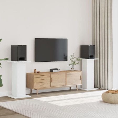 Soportes altavoces 2 uds madera ingeniería blanco 30x30x80 cm de , Soportes para altavoces - Ref: Foro24-852663, Precio: 88,5...