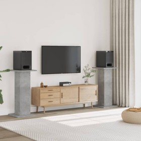 Soportes altavoces 2 uds madera gris hormigón 30x30x95 cm de , Soportes para altavoces - Ref: Foro24-852675, Precio: 69,05 €,...