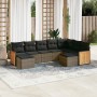 Set de muebles de jardín 9 pzas y cojines ratán sintético gris en Conjuntos de jardín | Comprar online en Foru.es
