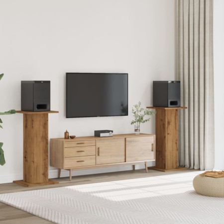 Soportes altavoces 2 uds madera roble artesano 30x30x95 cm de , Soportes para altavoces - Ref: Foro24-852680, Precio: 80,17 €...