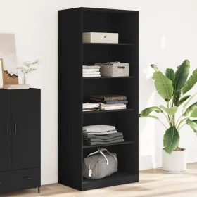 Armario de madera de ingeniería negro 80x50x200 cm de , Armarios roperos - Ref: Foro24-3307721, Precio: 163,82 €, Descuento: %