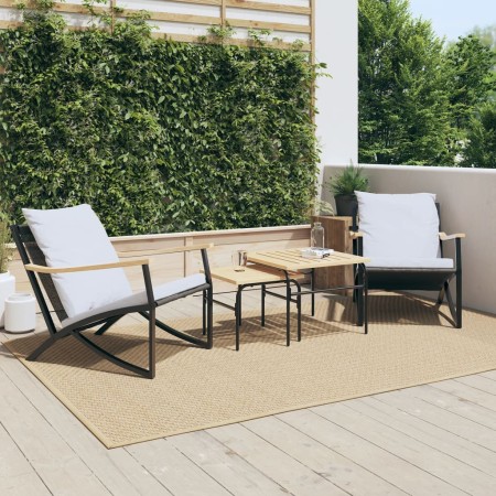 Juego de muebles de jardín con cojines 4 piezas acero negro de , Conjuntos de jardín - Ref: Foro24-4009305, Precio: 412,59 €,...