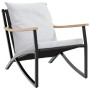 Juego de muebles de jardín con cojines 4 piezas acero negro de , Conjuntos de jardín - Ref: Foro24-4009305, Precio: 412,59 €,...