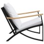 Juego de muebles de jardín con cojines 4 piezas acero negro de , Conjuntos de jardín - Ref: Foro24-4009305, Precio: 412,59 €,...
